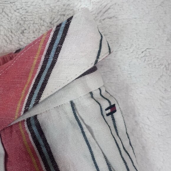 Tommy Hilfiger Linen Blend Pants Women’s Size XL Belt Pockets Beach - Picture 4 of 13